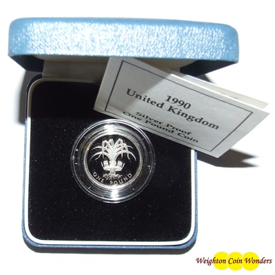 1990 Silver Proof £1 - Click Image to Close